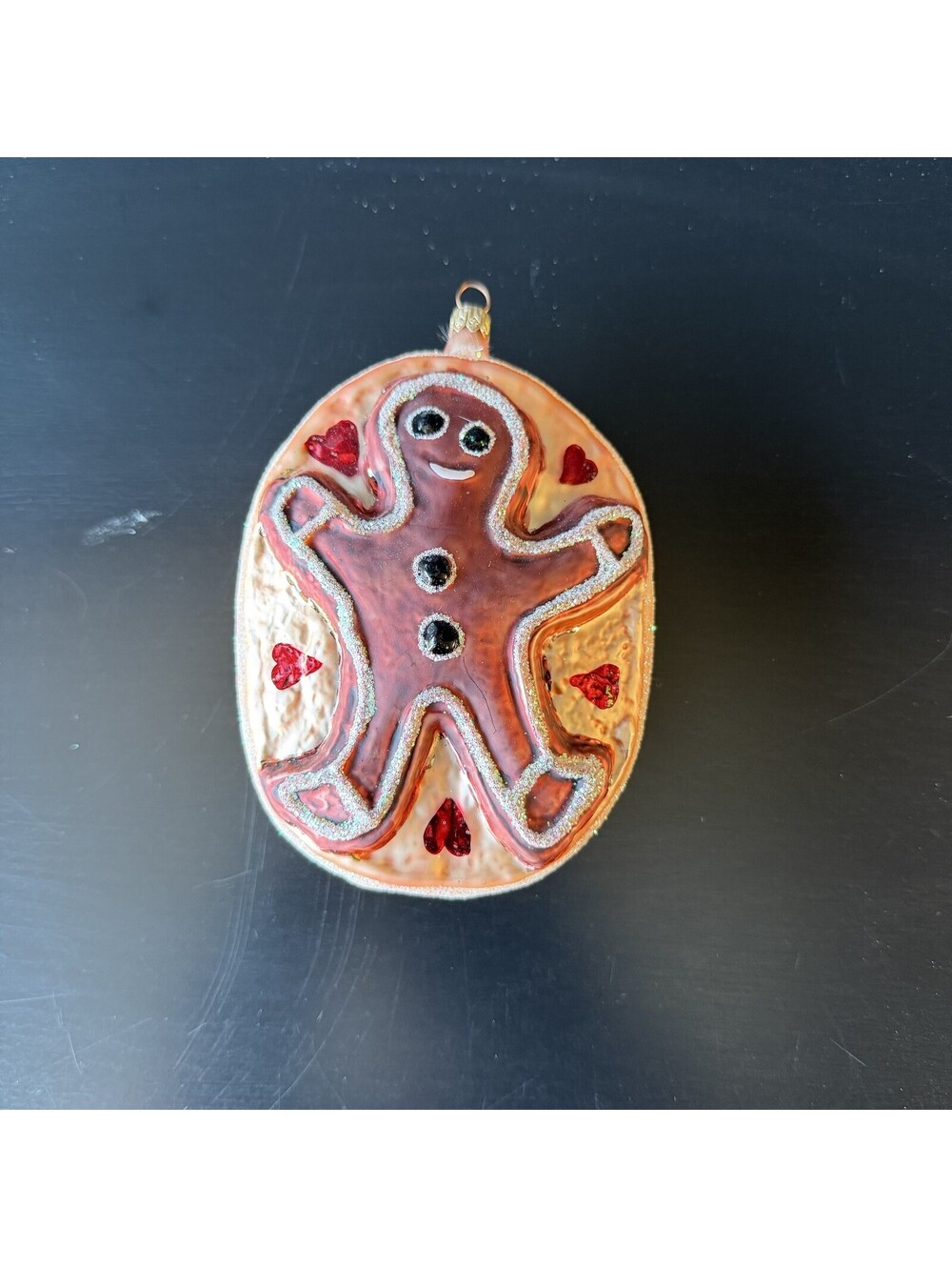 Christopher Radko Gingerbread Man Oval Christmas Ornament Holiday Decor